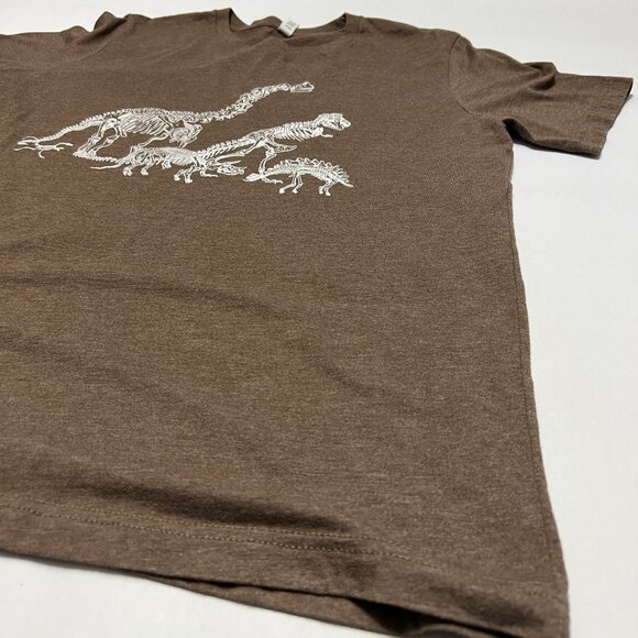 Bella Canvas Short Sleeve Brown Heather with Dinosaur Print Large - Picture 2 of 8
